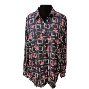 🌟HP July 3rd🌟 Charter Club Navy and Pink Floral Blouse
